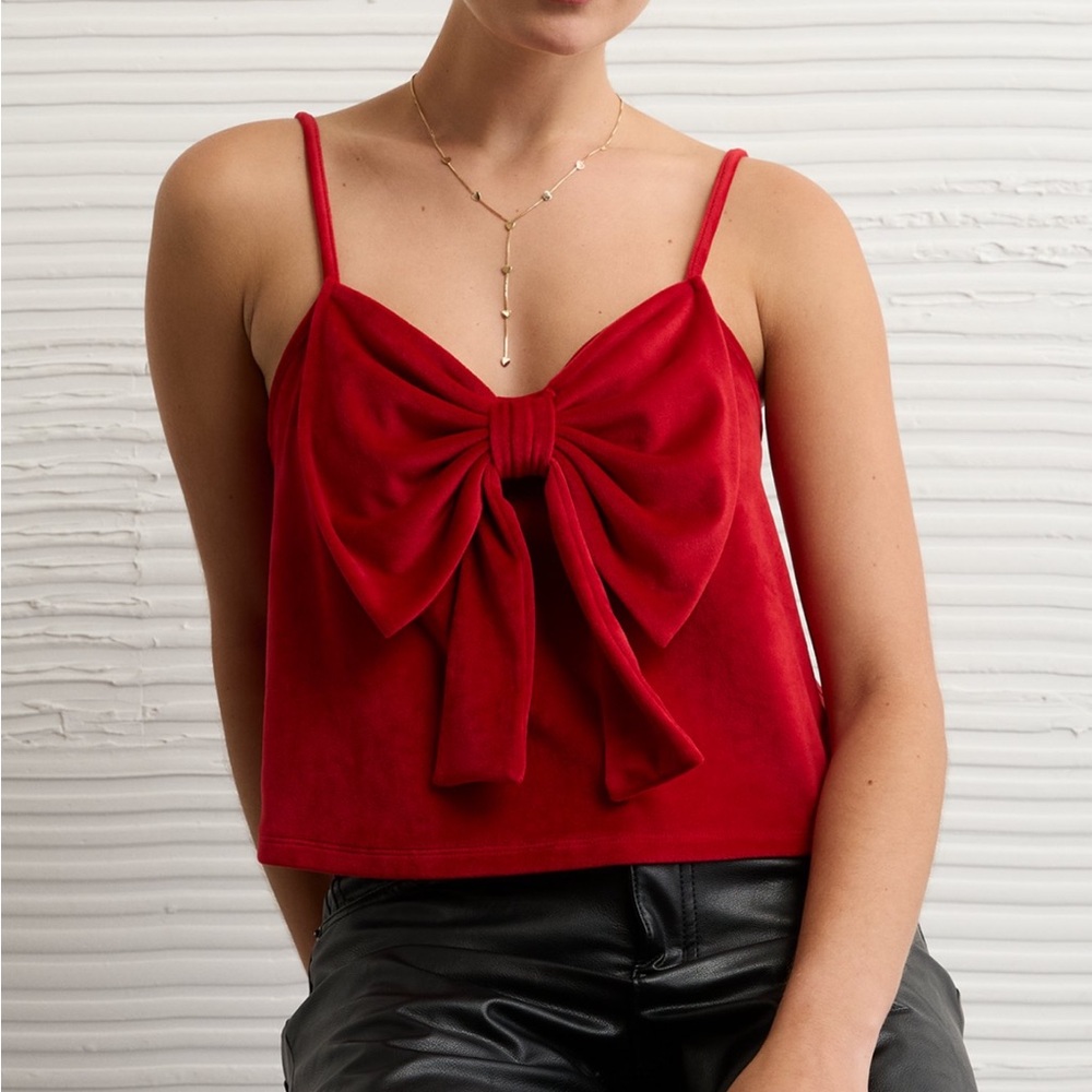 American Eagle Outfitters Red Bow Camisole